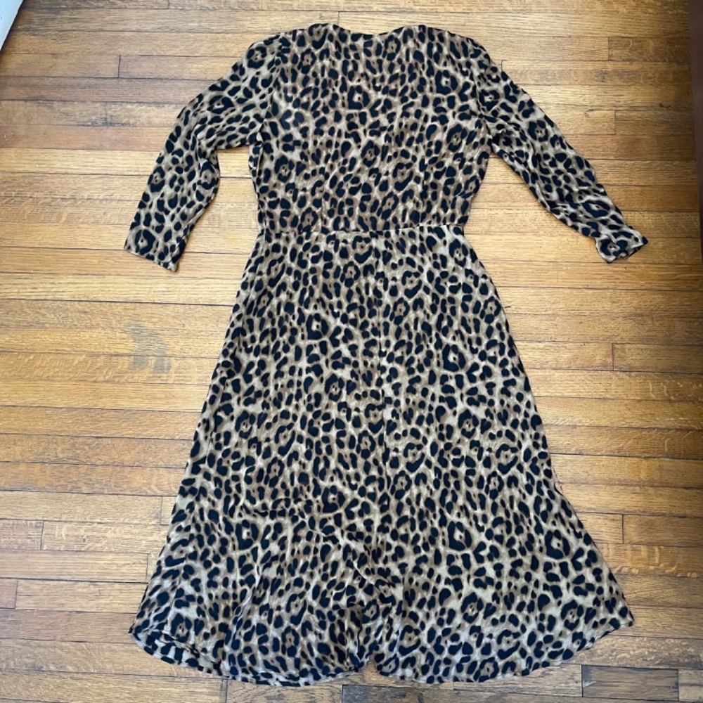 NWT REFORMATION Leopard Animal Print ALMA Crepe Midi Dress Sz 12 - Picture 8 of 10